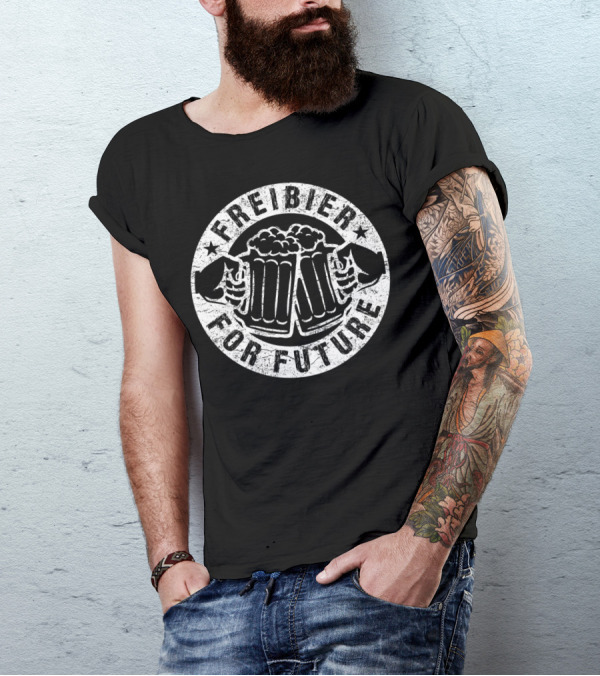 Freibier For Future Bier Spruch Oktoberfest Prost Beer Mugs T-Shirt