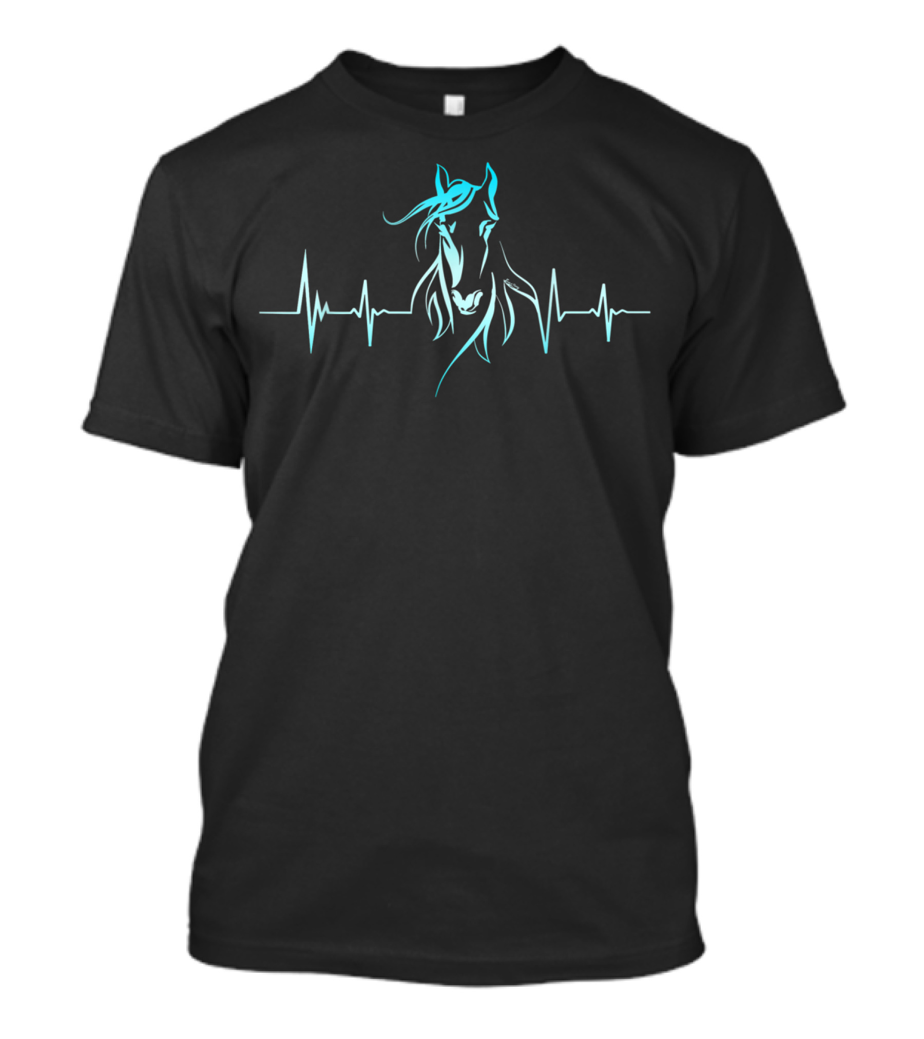 Horse Lovers Pferde Herzschlag Pferd Heartbeat Line Horse Head T-Shirt