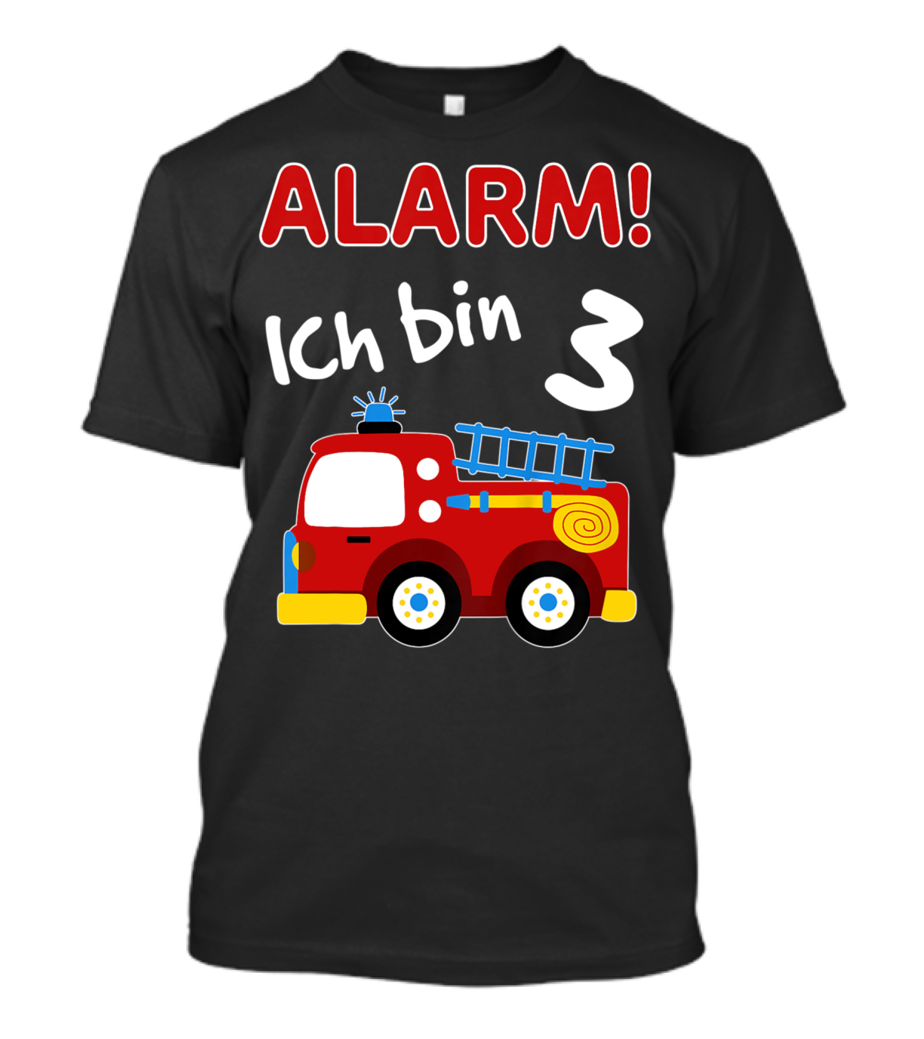 Alarm Ich Bin 3 Kinder Feuerwehrauto 3. Geburtstag Jungen T-Shirt