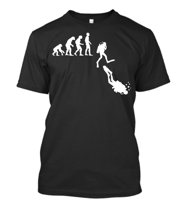 Tauchen Evolution Menschen Entwicklung Idee Scuba Diver Evolution Concept T-Shirt