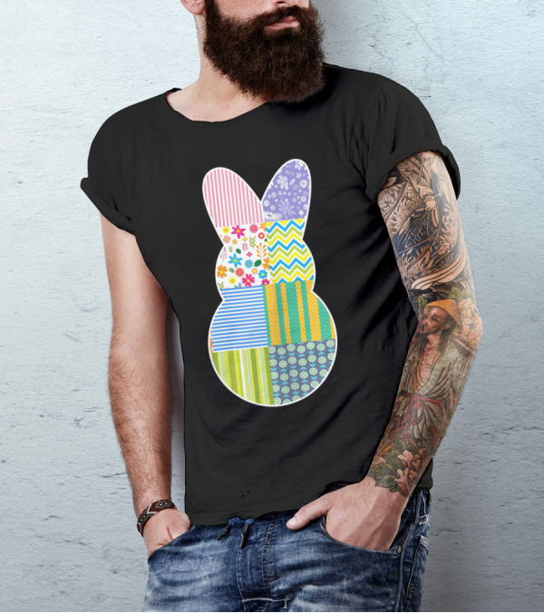 Cute Easter Bunny Patchwork Quilting T-Shirt