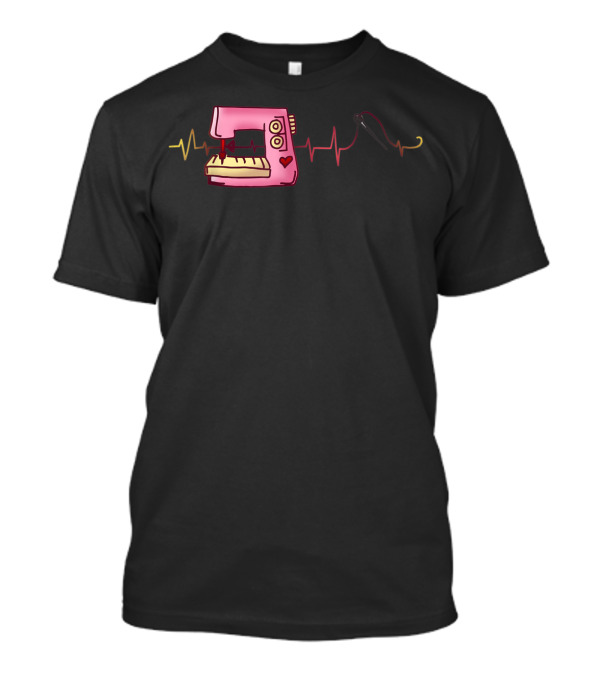 Sewing Heartbeat Lover Loves To Sew Sewer Machine And Needle T-Shirt