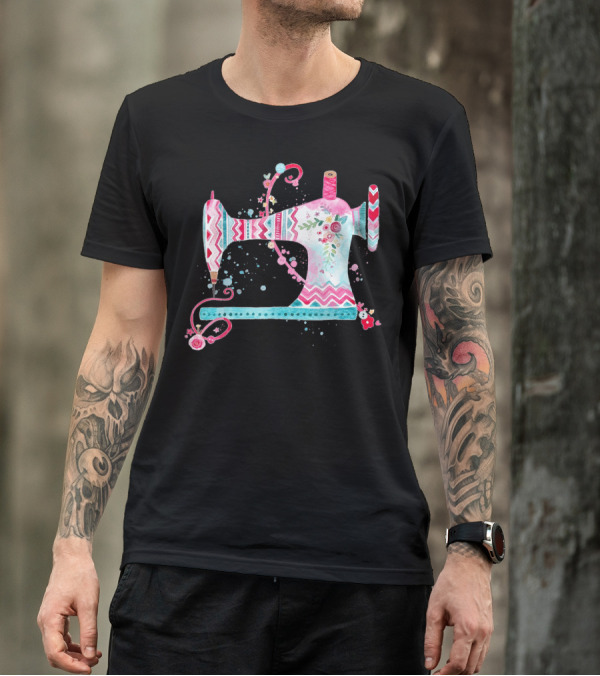 Flower Sewing Machine Cute Quilting Quilter GB T-Shirt