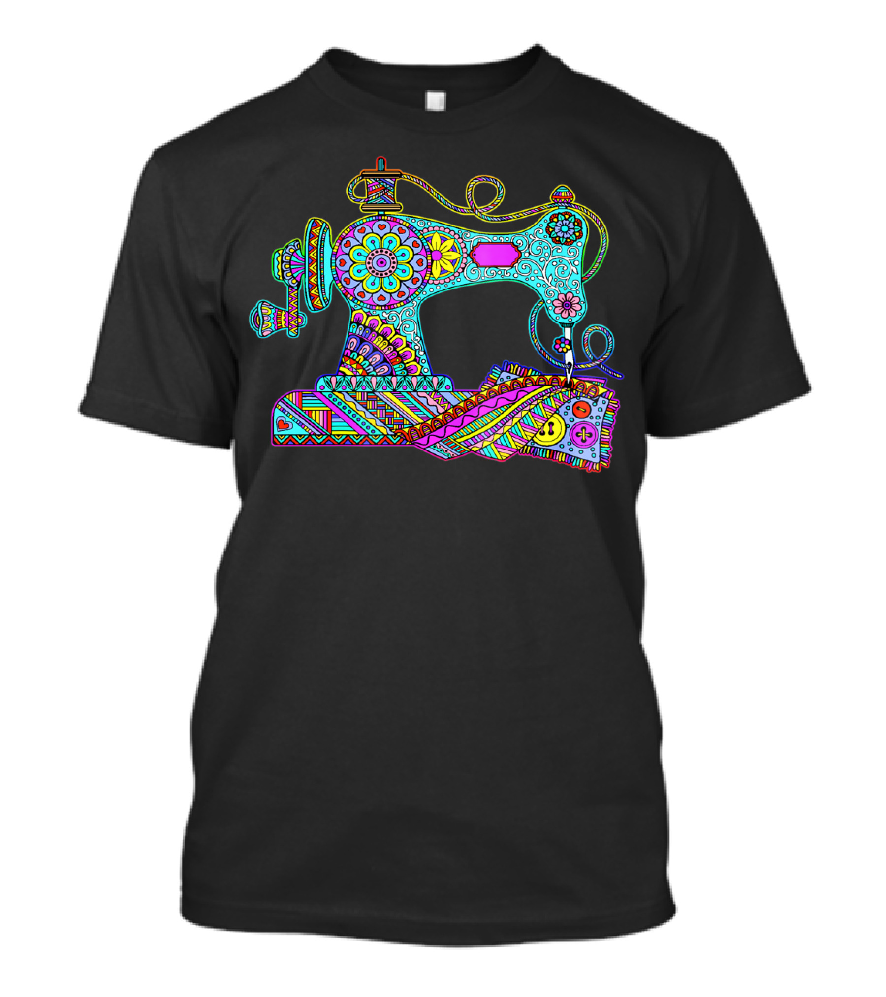 Colorful Sewing Quilting Machine T-Shirt