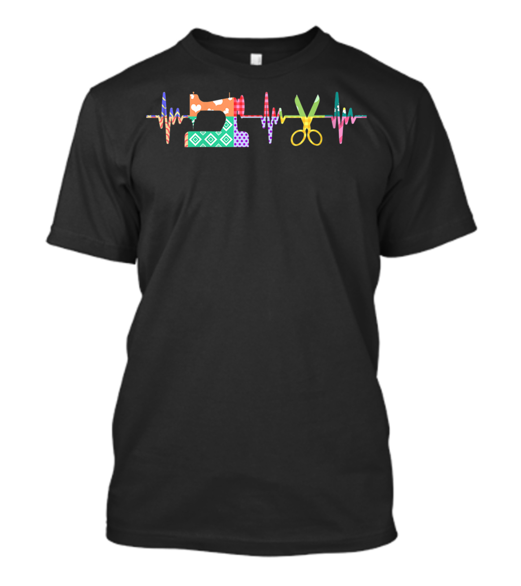Heartbeat Sewing Machine And Scissors Quilter Quilting T-Shirt