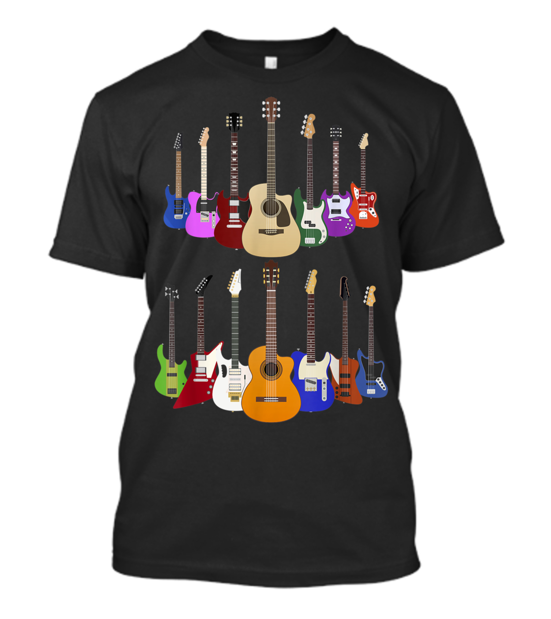Guitar Rock N Roll Acoustic And Electric Musical Instrument Collection T-Shirt