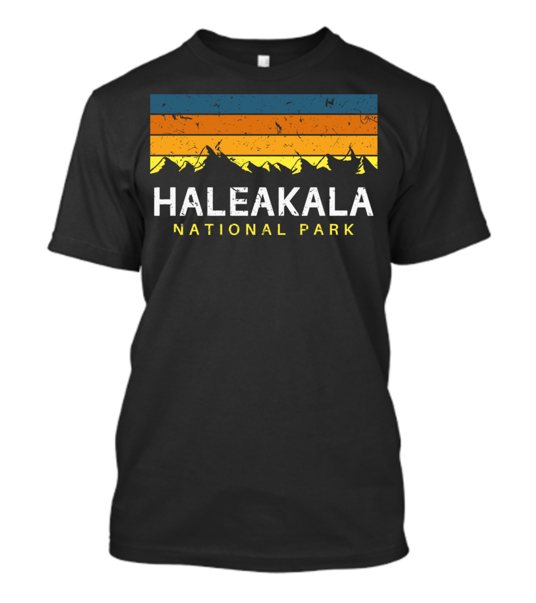 Haleakala National Park Vintage Striped Mountain T-Shirt