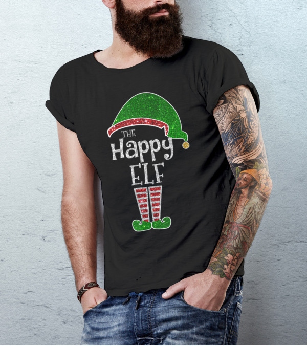 The Happy Elf Sparkly Holiday Festive Look T-Shirt
