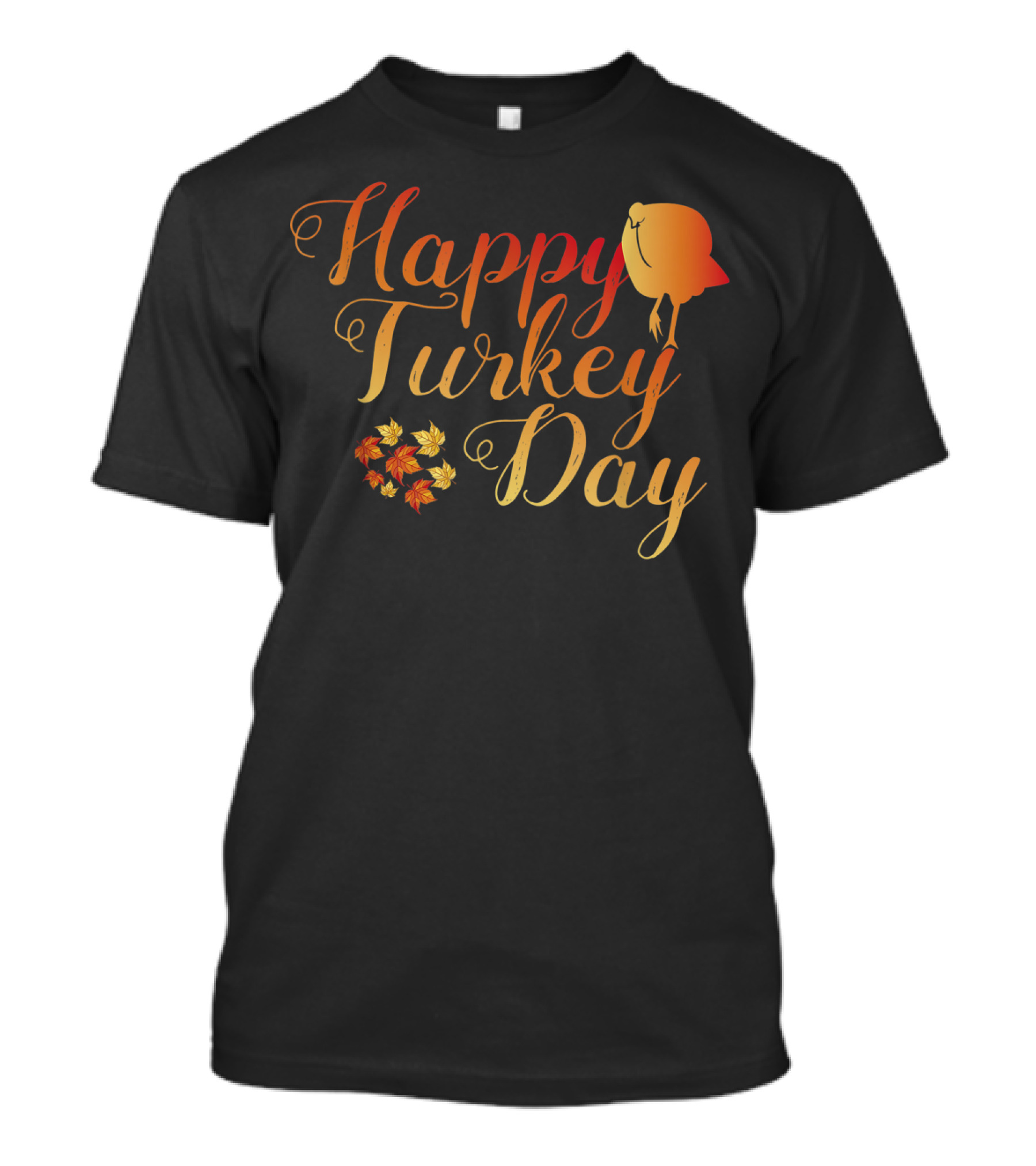 Happy Turkey Day Autumn Leaves And Bird T-Shirt