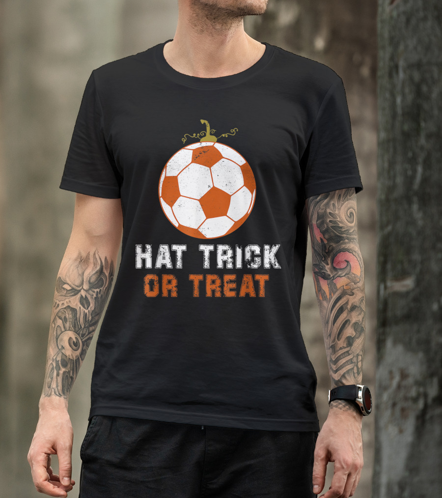 Hat Trick Or Treat Pumpkin Soccer T-Shirt