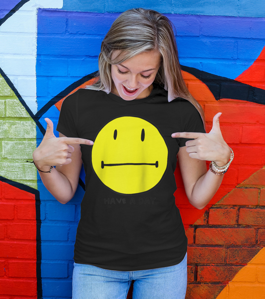 Have A Day Funny Meh Smiley Face T-Shirt