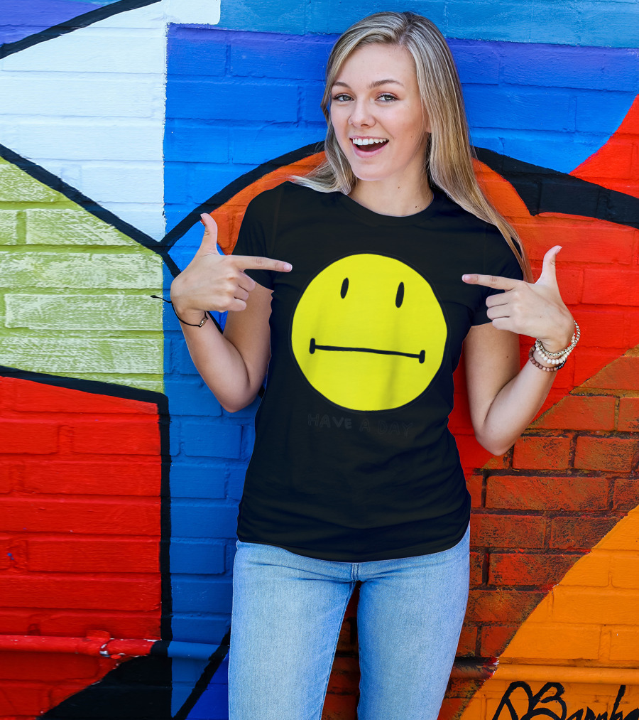 Have A Day Funny Meh Smiley Face T-Shirt