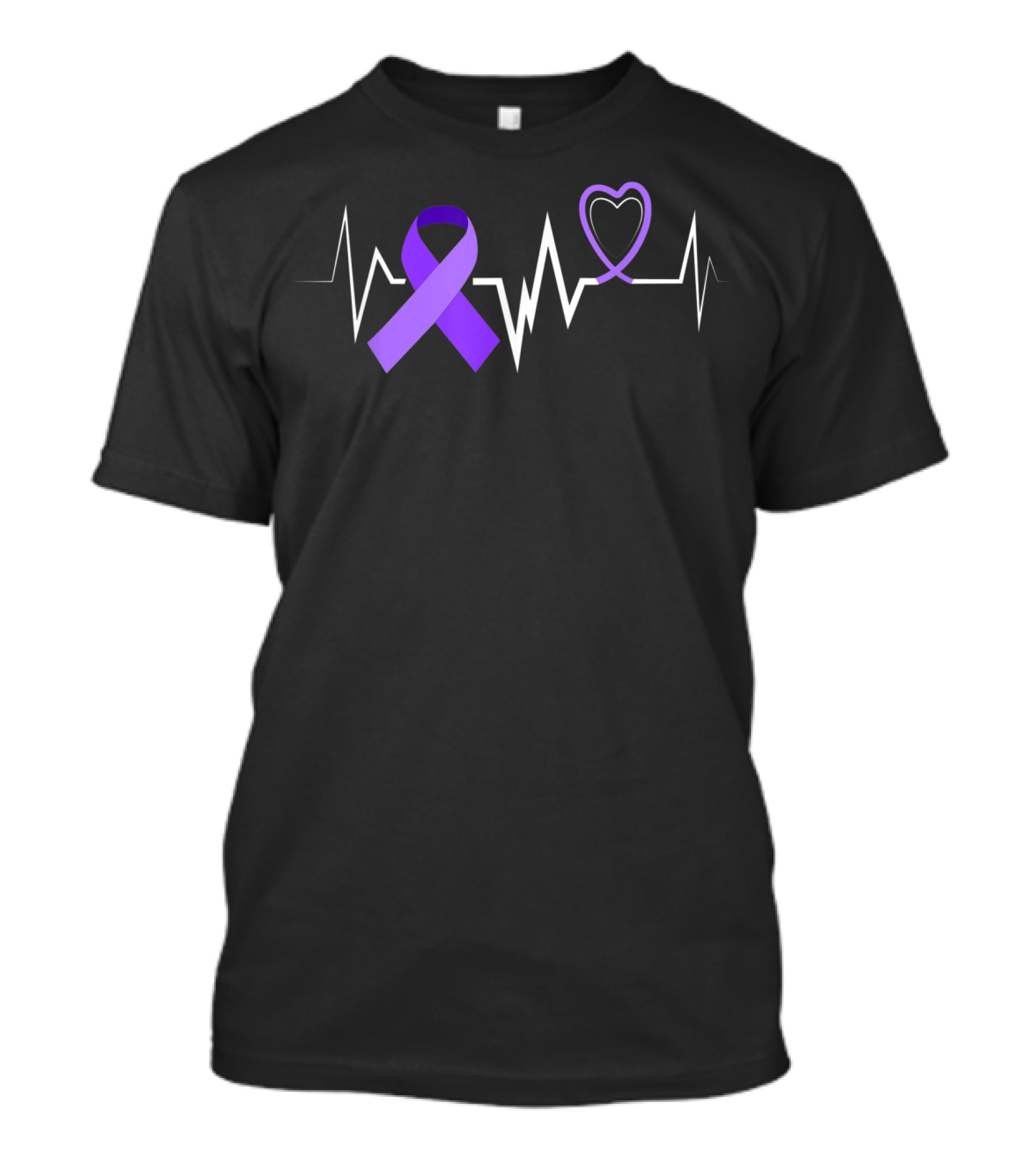 Heartbeat Epilepsy Ribbon Awareness Electrocardiogram T-Shirt