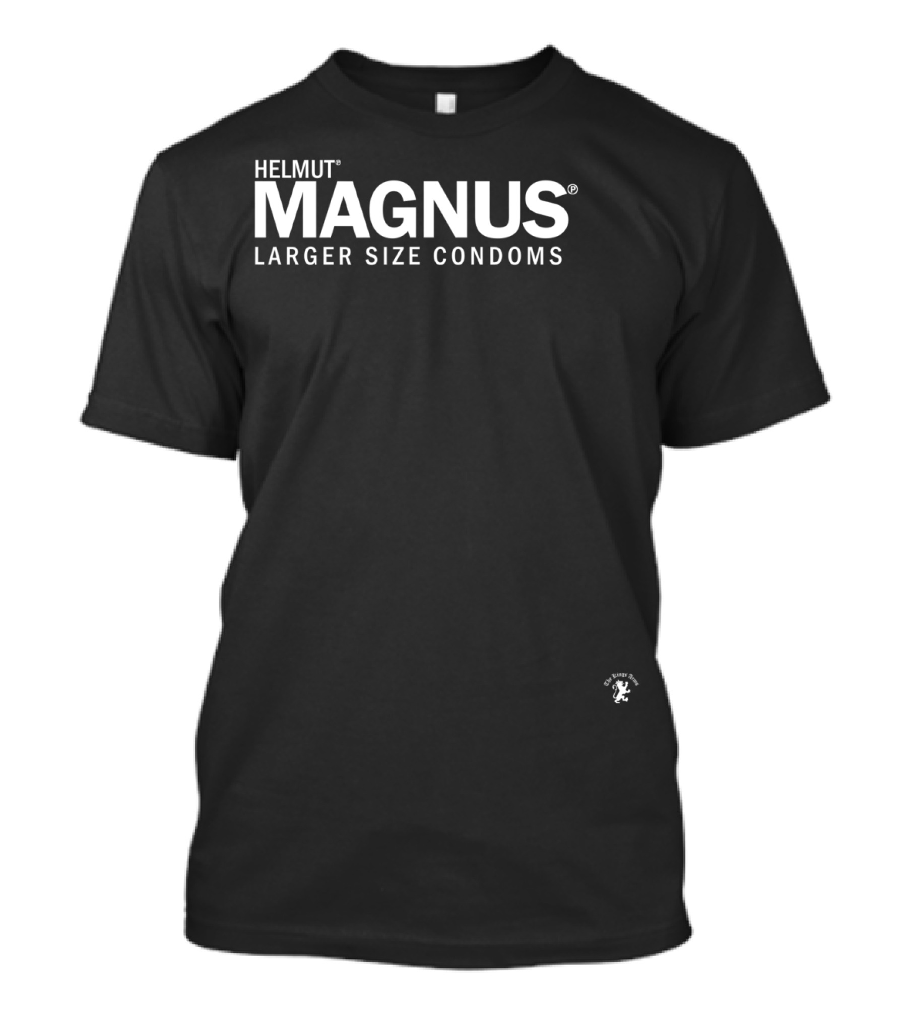 HELMUT MAGNUS LARGER SIZE CONDOMS BLACK T-Shirt