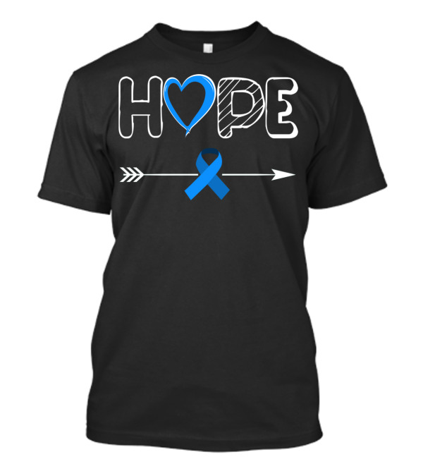 Hope Blue Ribbon Diabetes Awareness Arrow T-Shirt