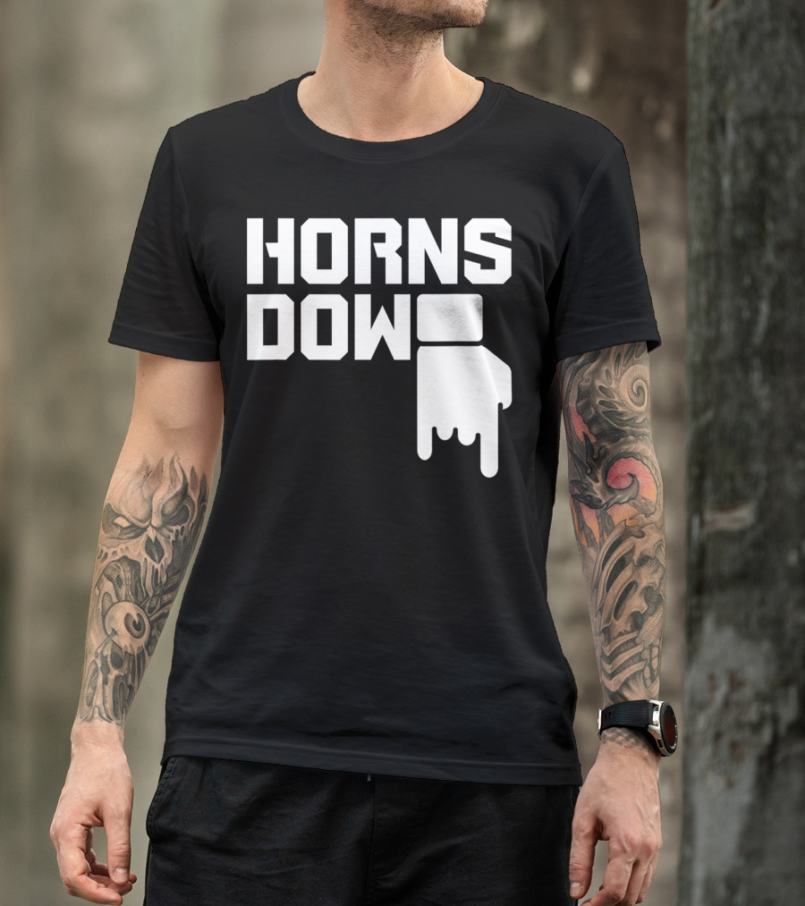 Horns Down Gesture Icon With Text T-Shirt