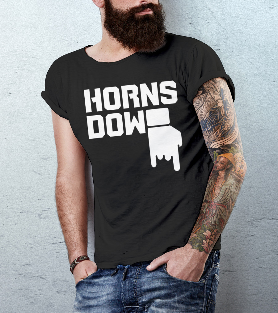 Horns Down Gesture Icon With Text T-Shirt