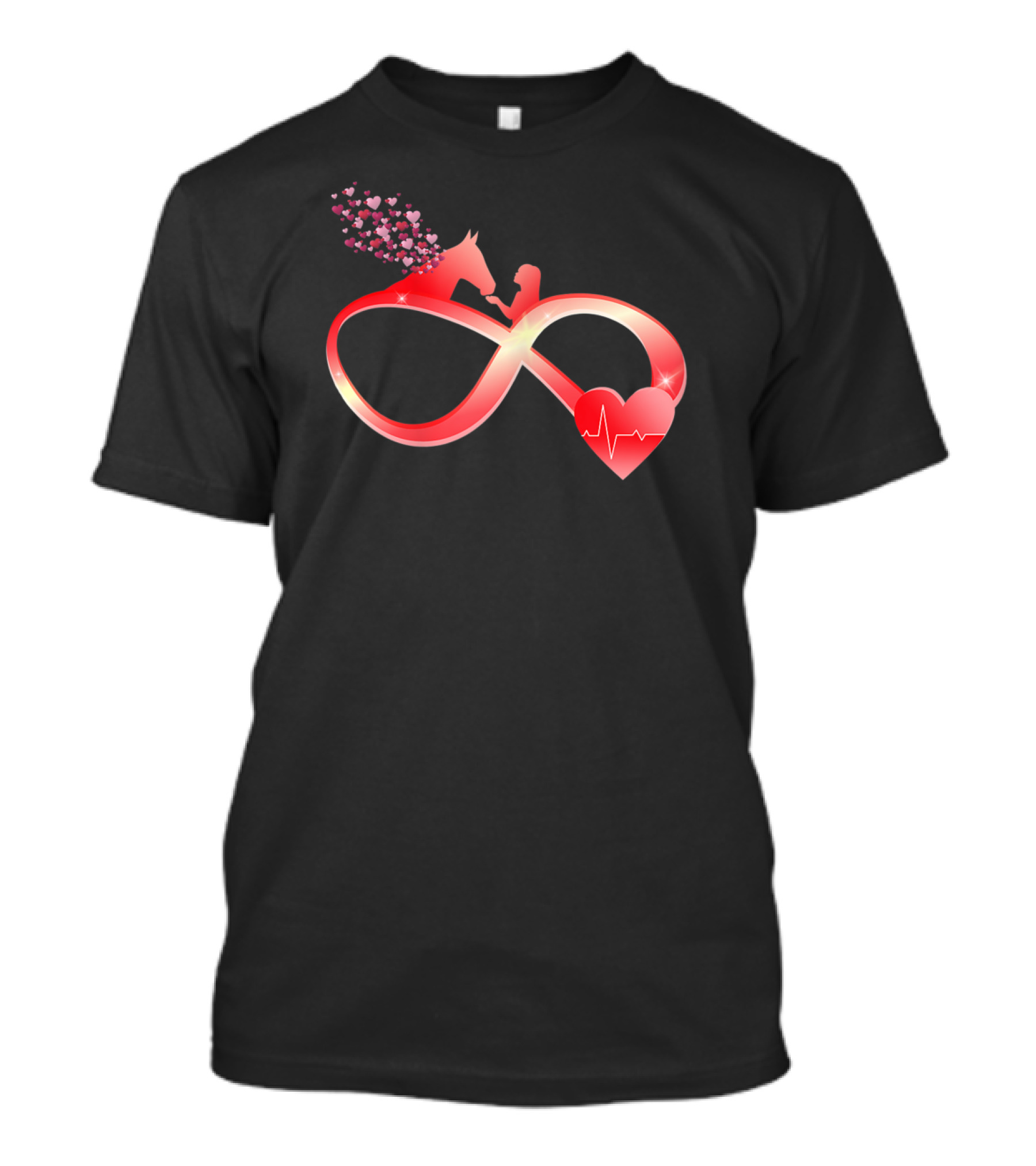 Horses Girl Heartbeat Infinity Heart Forever T-Shirt