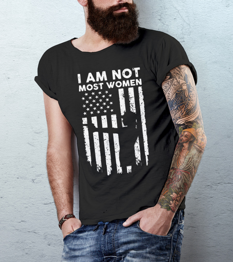 I Am Not Most Women Thin Blue Line USA Flag T-Shirt