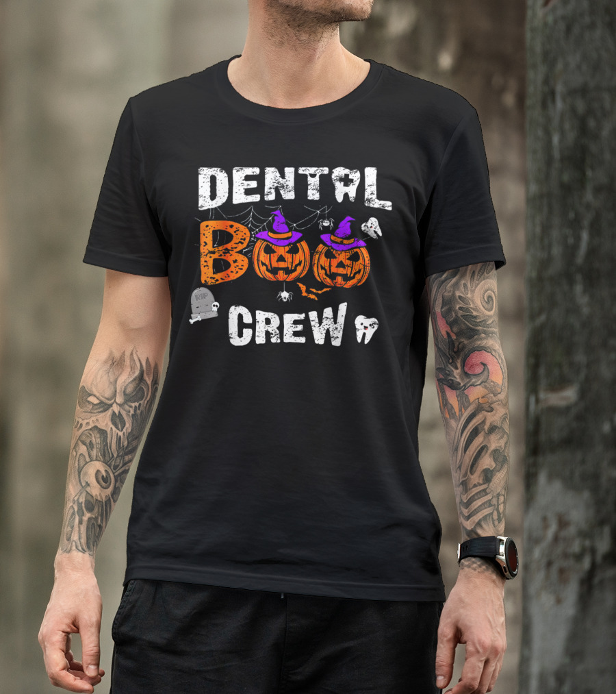 Dental Boo Crew Pumpkin Witch Dentist Halloween T-Shirt