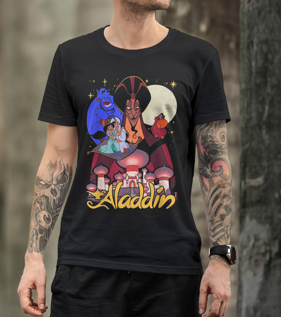Disney Aladdin Jafar Jasmine Genie Magic Carpet Moonlit Adventure T-Shirt