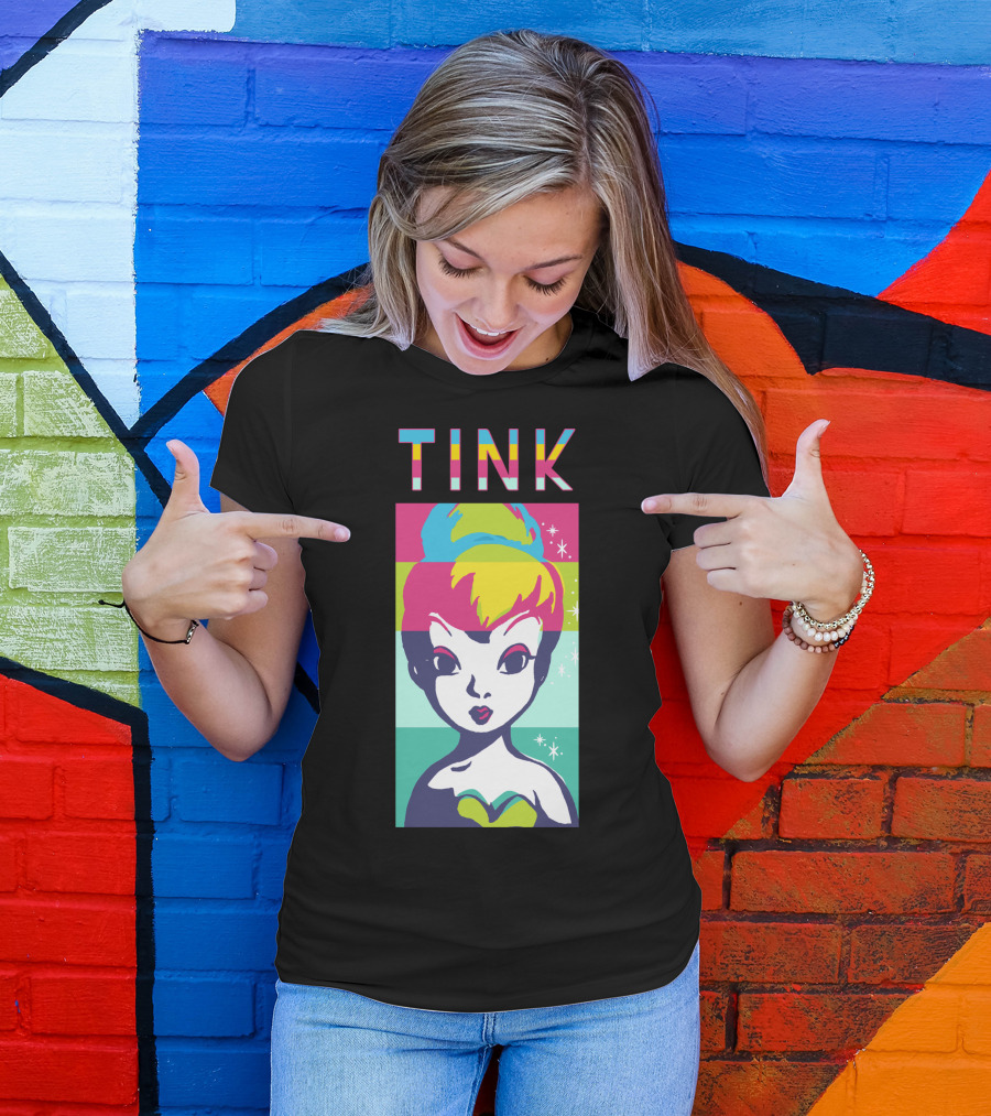 Disney Peter Pan Tinker Bell Tink Color Block T-Shirt