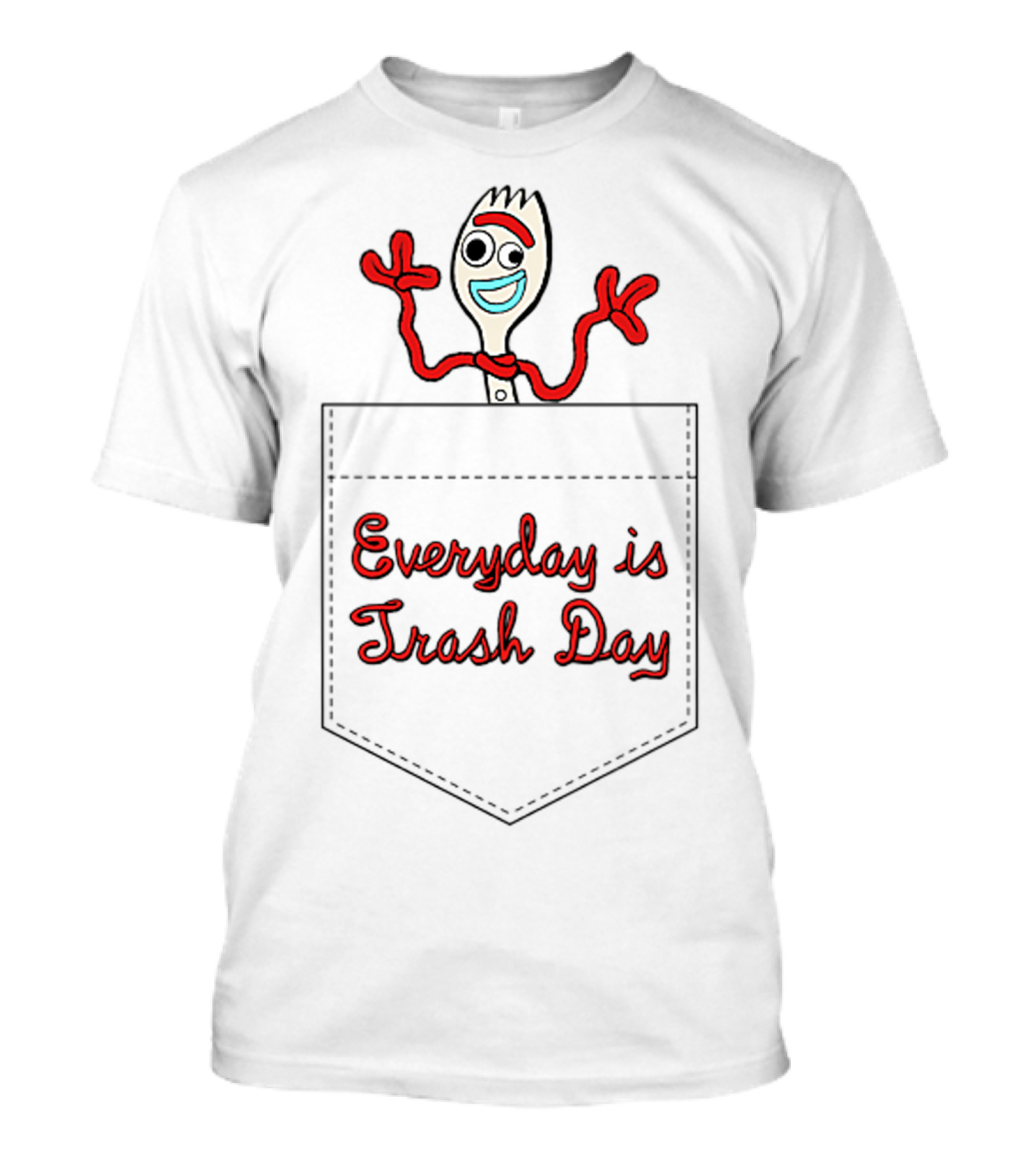 Disney Pixar Toy Story Forky Everyday Is Trash Day Pocket T-Shirt