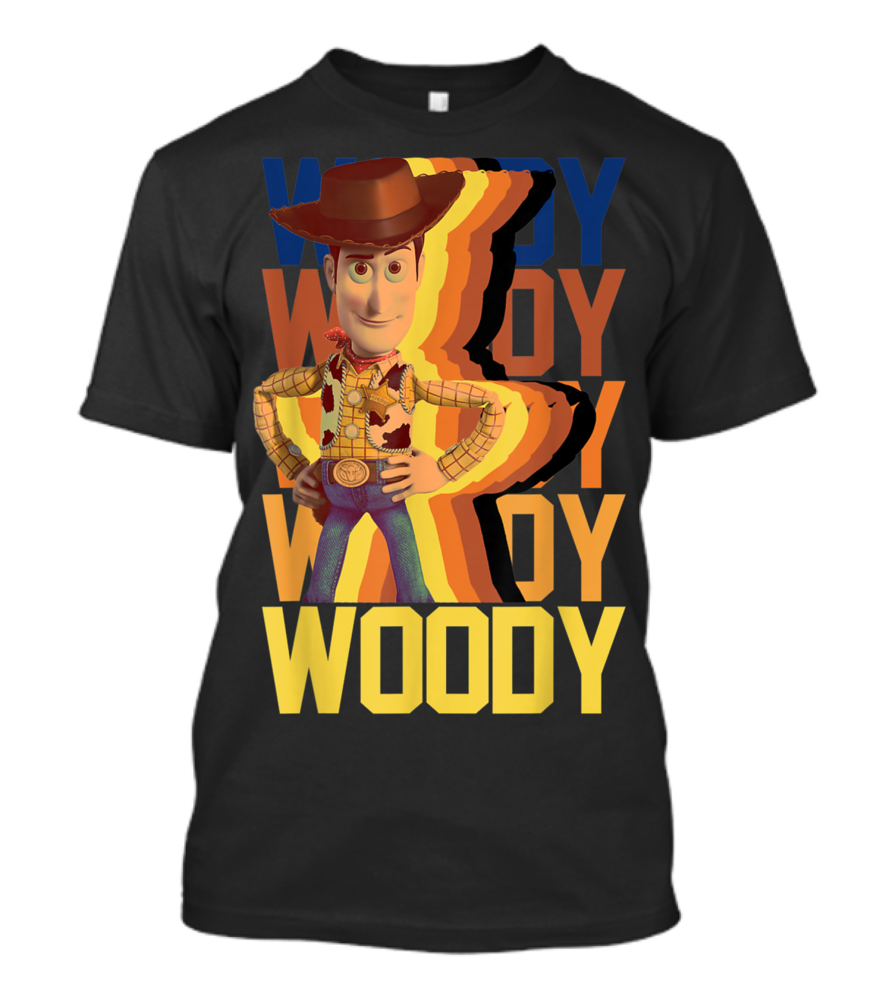 Woody Toy Story Character Name Stack Disney Pixar T-Shirt