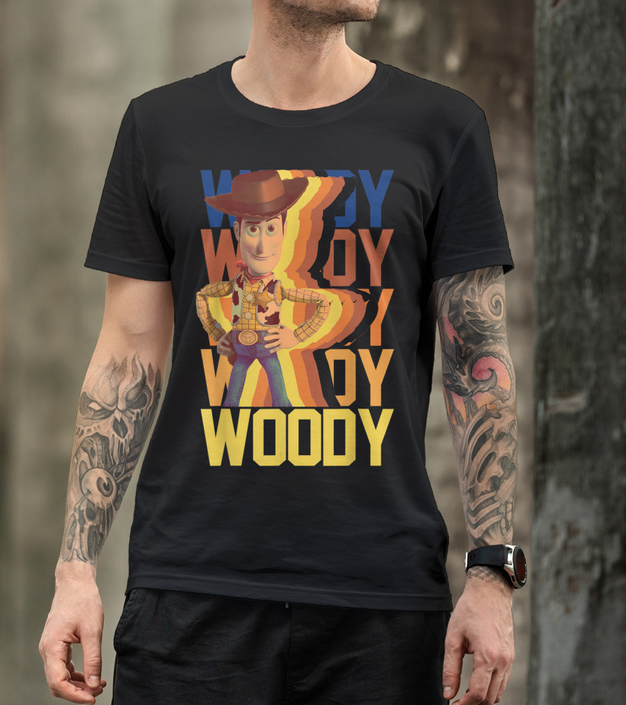 Woody Toy Story Character Name Stack Disney Pixar T-Shirt
