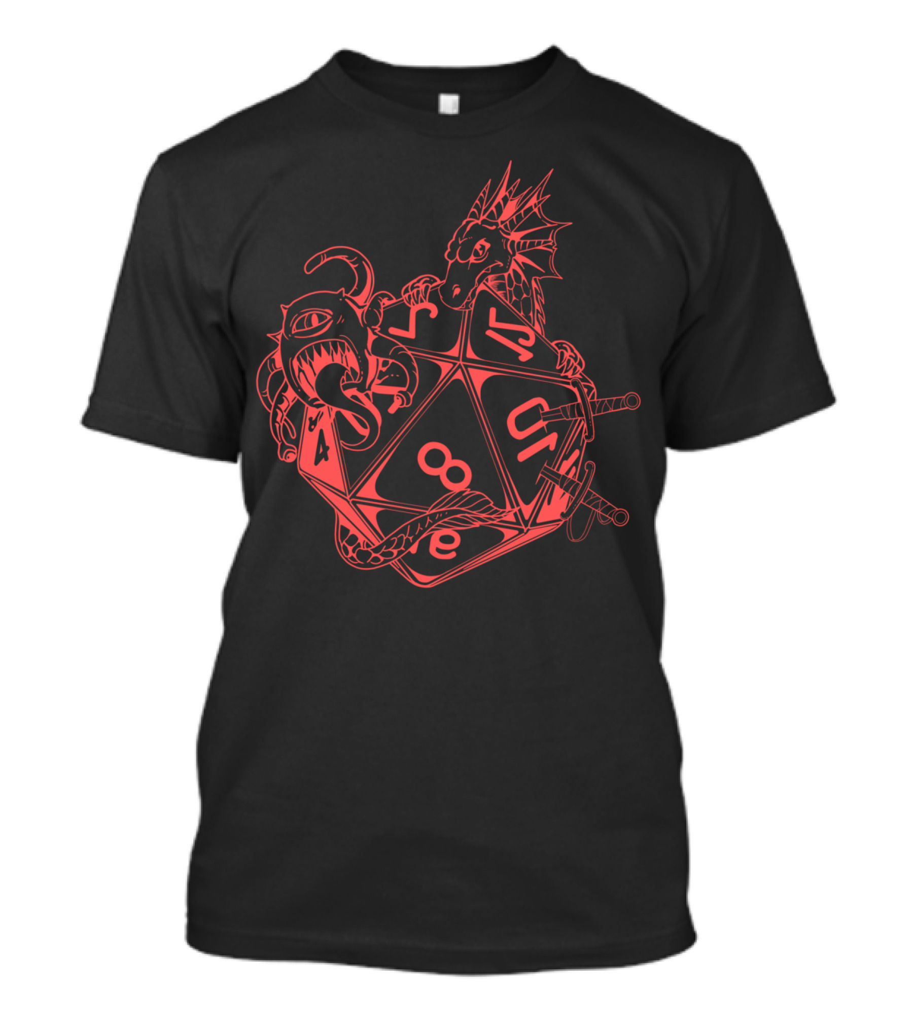 Dm Tabletop Gaming Vintage Dragons With Dice T-Shirt