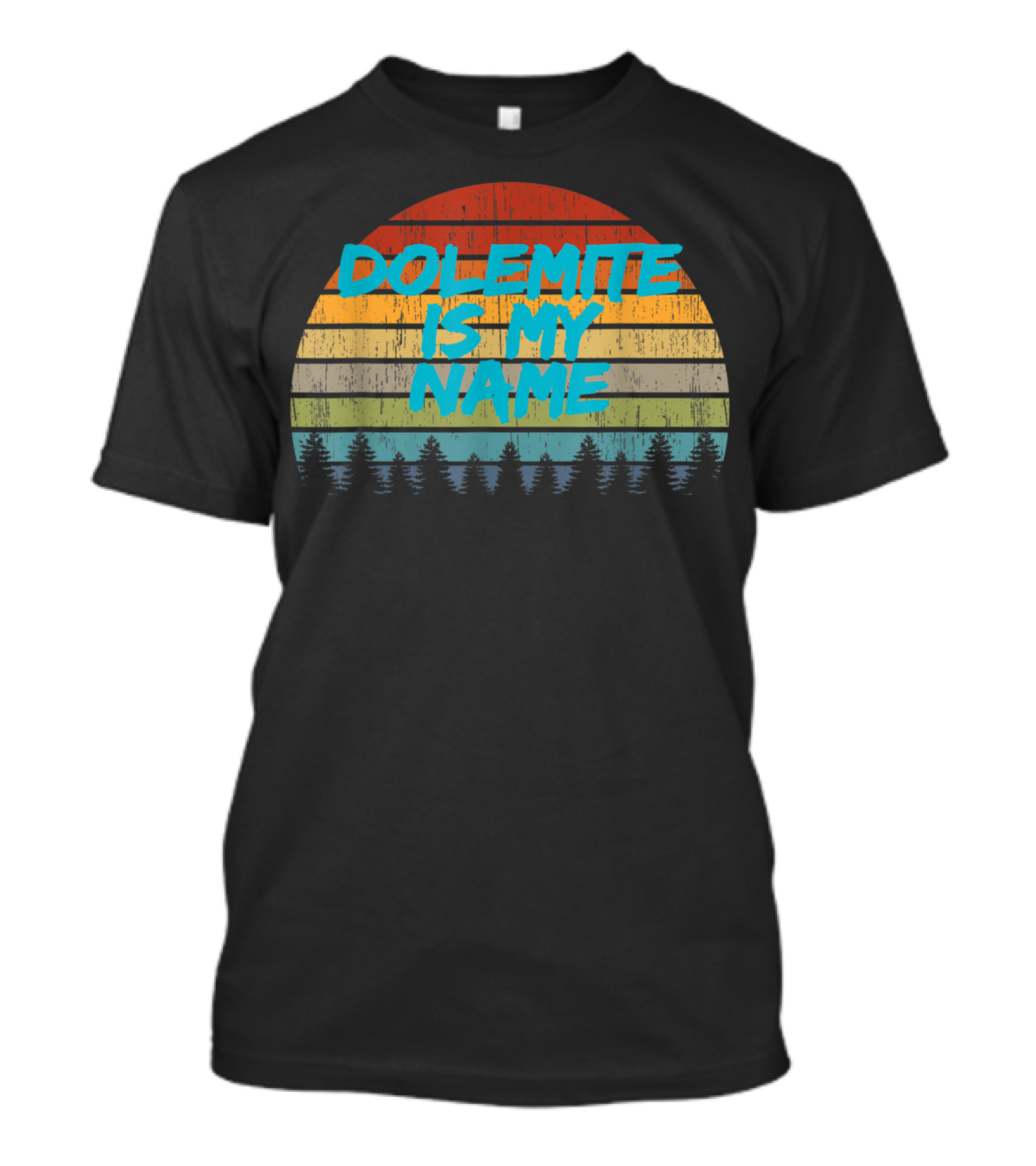 Dolemite Is My Name Retro Sunset Forest Stripes Vintage Throwback T-Shirt