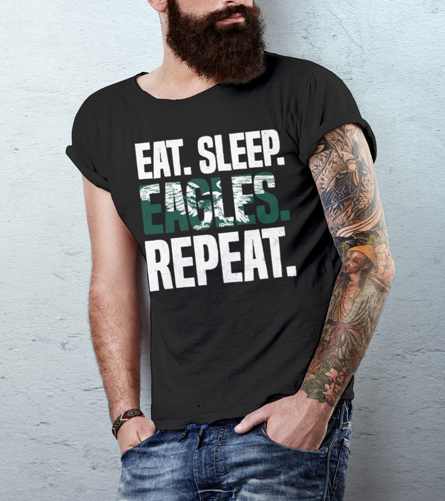 Eat Sleep Eagles Repeat Philly Eagles Fan T-Shirt