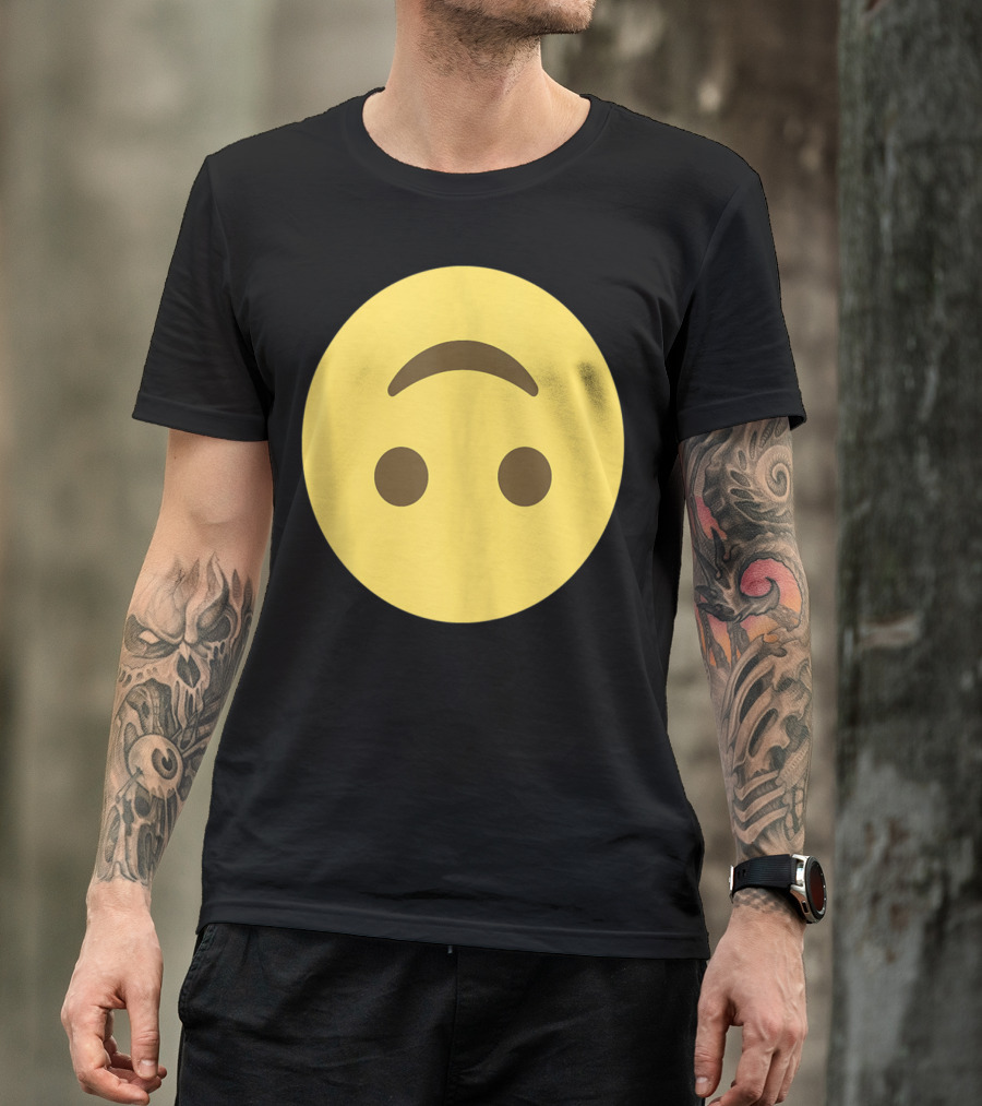 Upsidedown Face Emoji Silly Smiley Joking T-Shirt