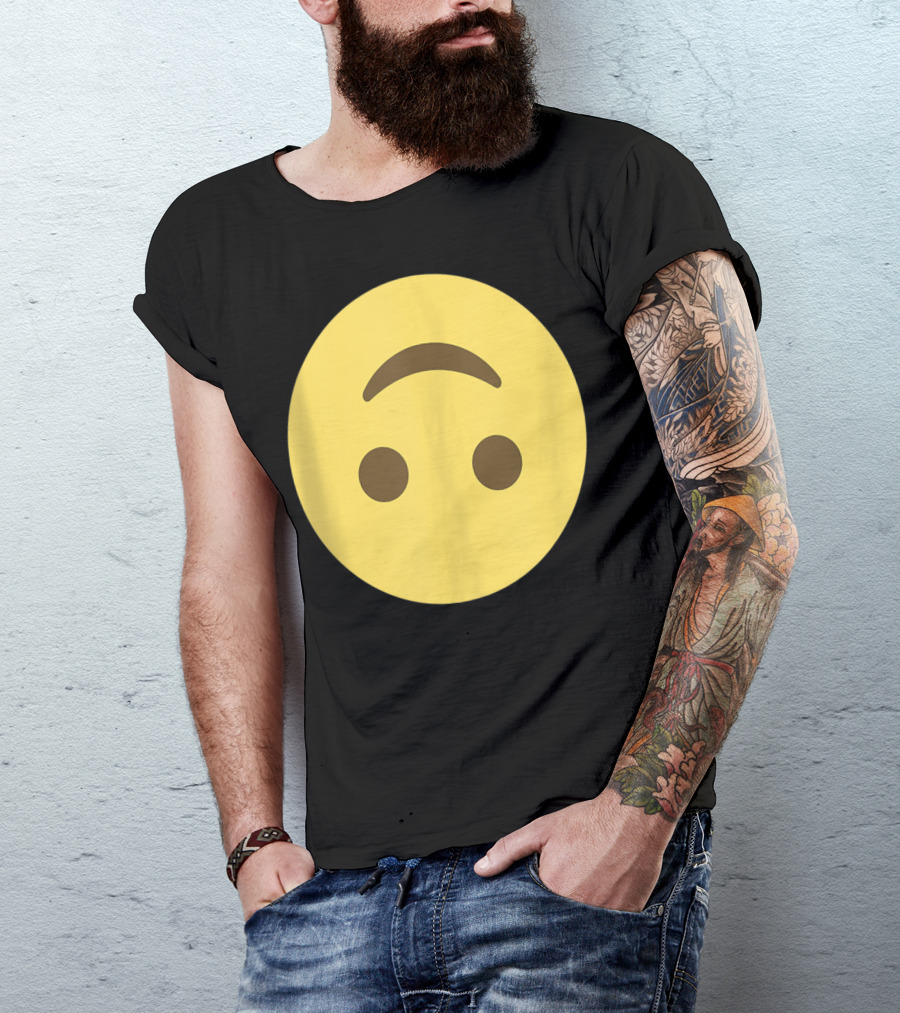 Upsidedown Face Emoji Silly Smiley Joking T-Shirt