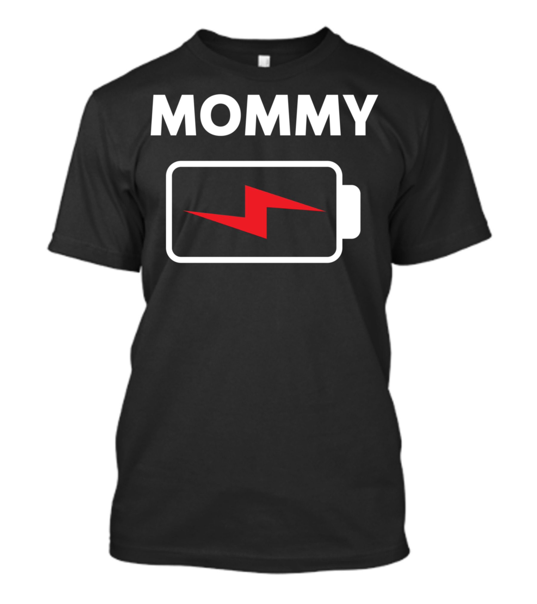 Family Matching Christmas Battery Icon Funny Mommy T-Shirt