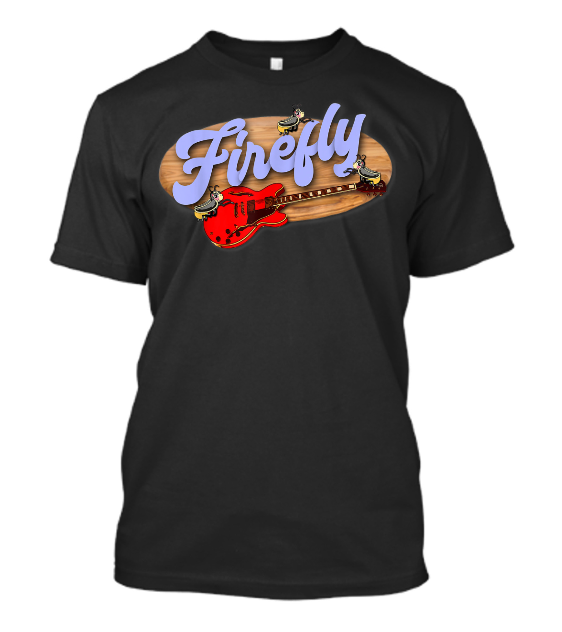 Firefly Red Guitar With Penguins T-Shirt