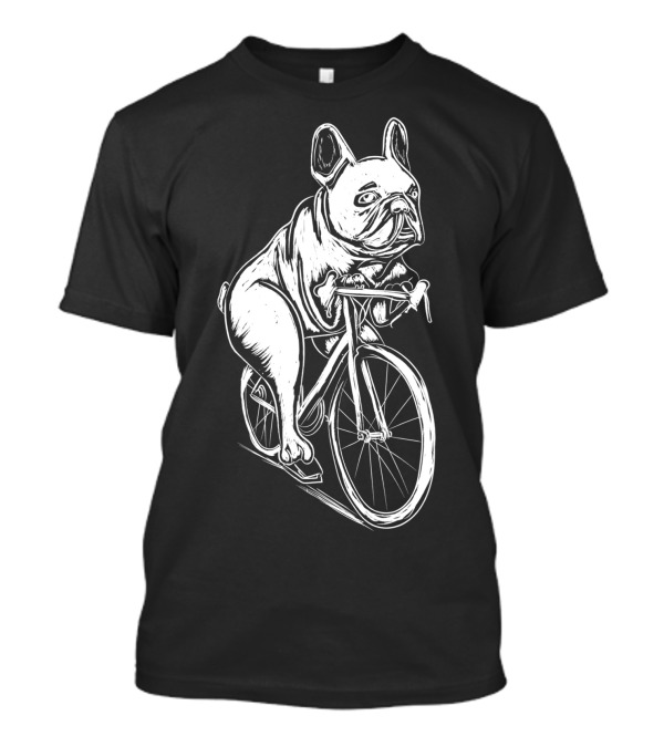 Frenchie Bicycle Riding Cyclist Dog T-Shirt