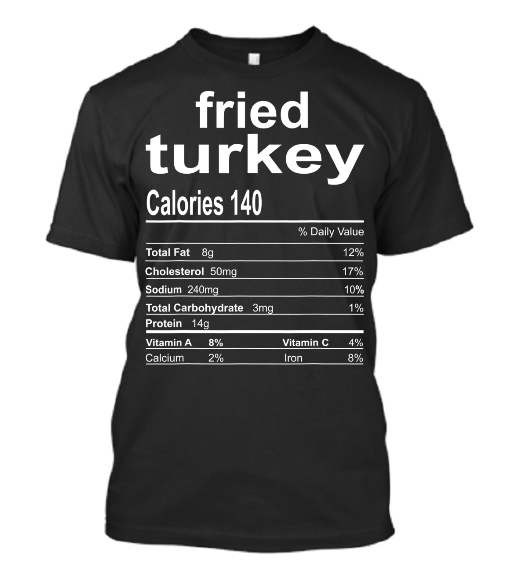 Fried Turkey Calories Nutrition Facts Label T-Shirt