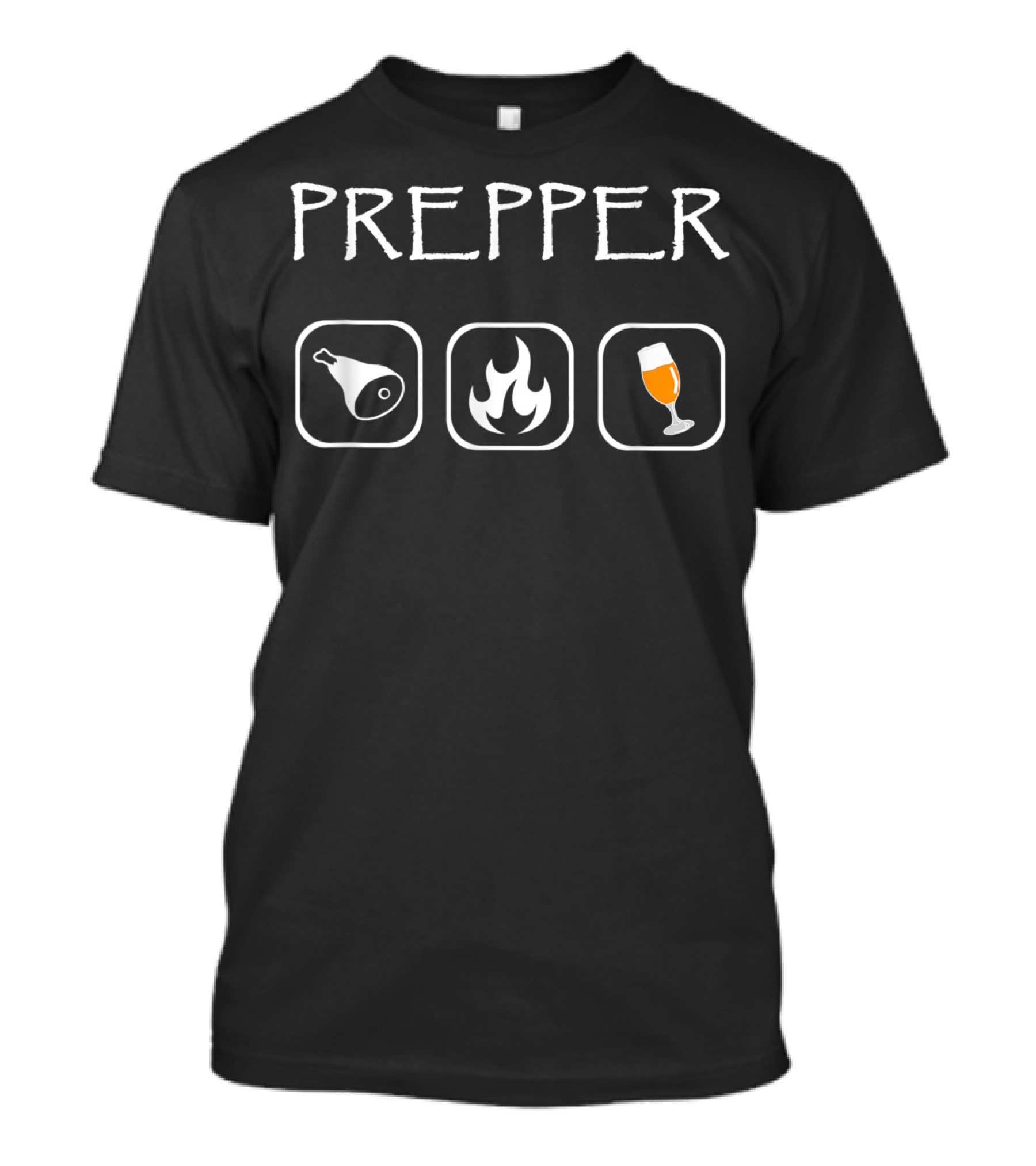 Prepper Icons Meat Fire Beer Survival Homebrew T-Shirt