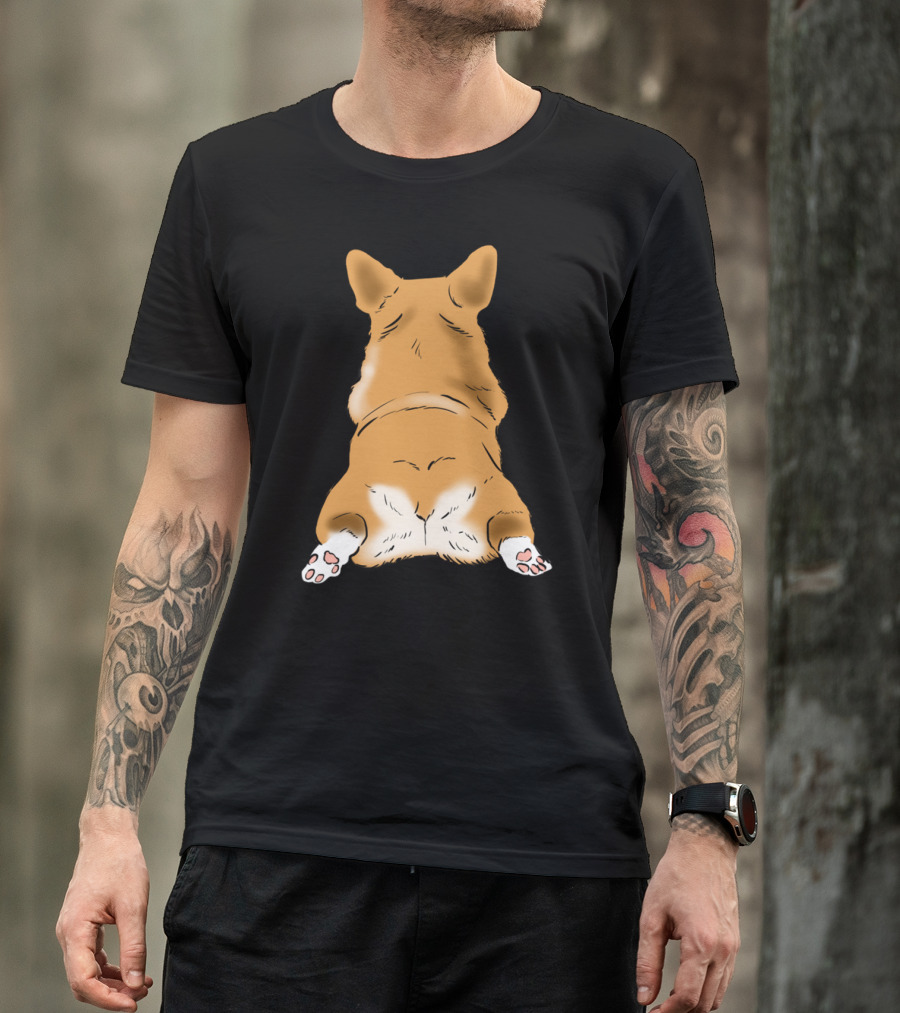 Talk To The Fluff Funny Corgi Corgi Butt Corgi Sploot Corgi T-Shirt
