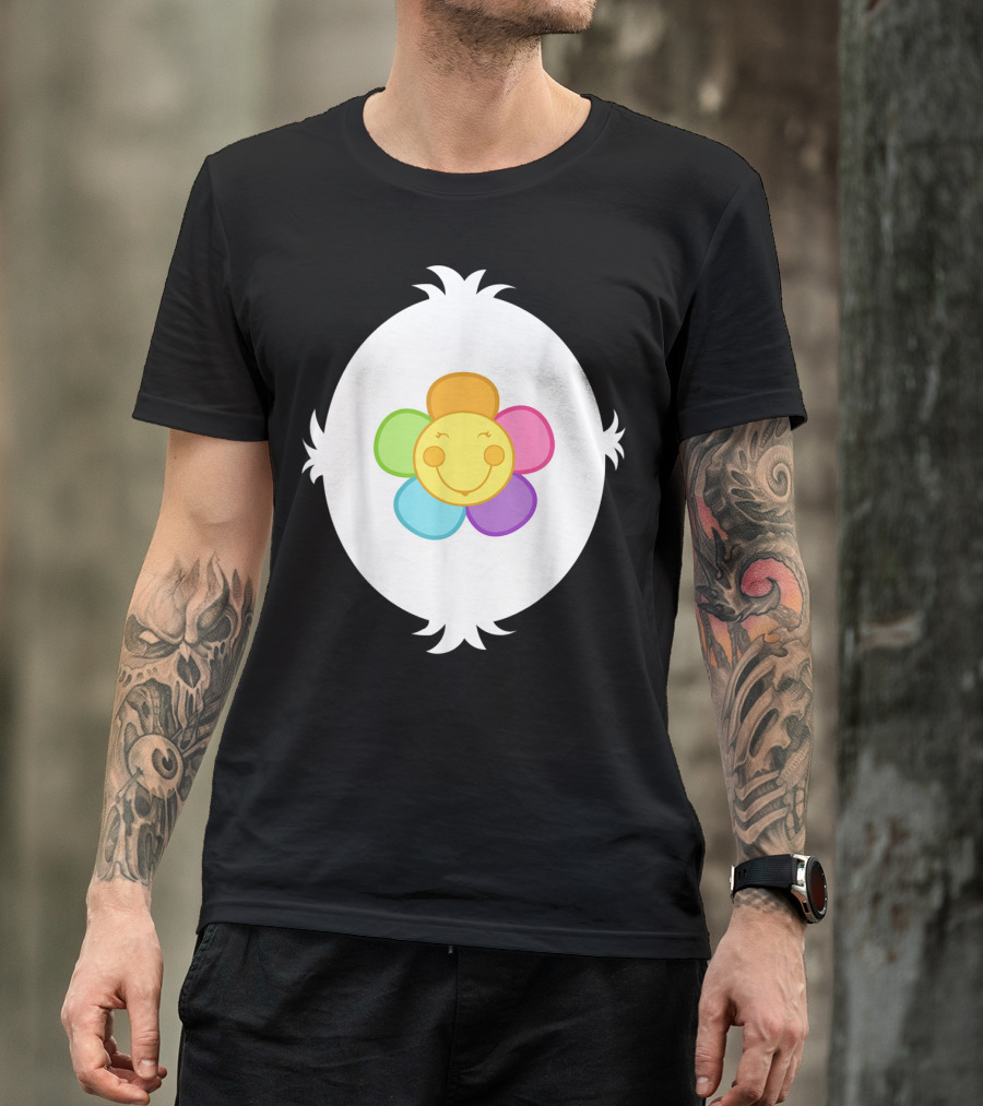 Funny Harmony Bear Smiley Rainbow Flower T-Shirt