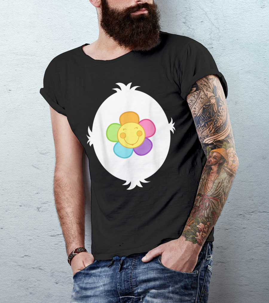 Funny Harmony Bear Smiley Rainbow Flower T-Shirt