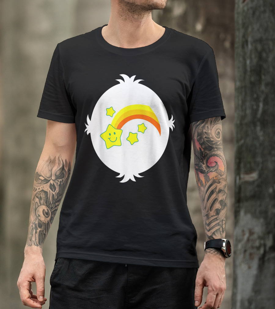 Funny Wish Bear Smiling Star And Rainbow T-Shirt