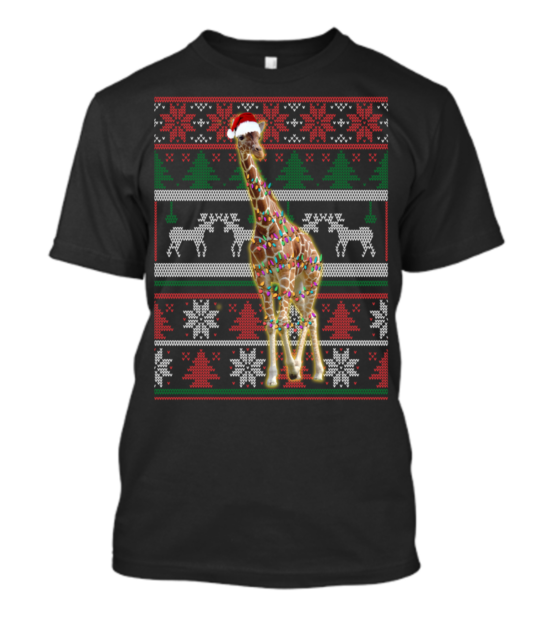 Funny Giraffe Ugly Christmas T-Shirt