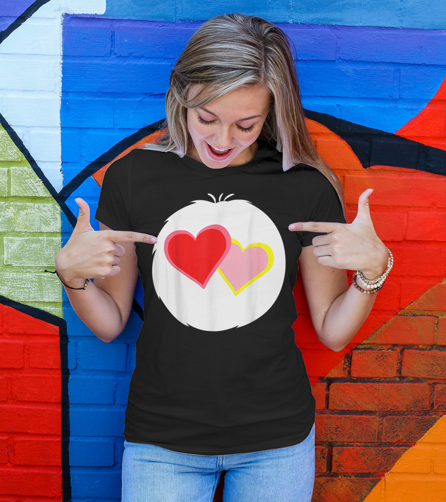 Funny Halloween Bear Costume I Love A Lot Red Pink Hearts T-Shirt
