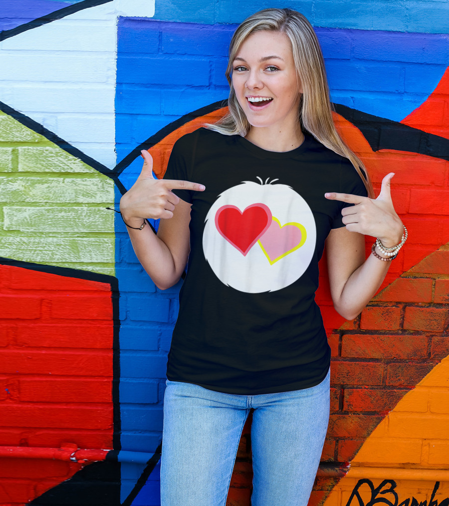 Funny Halloween Bear Costume I Love A Lot Red Pink Hearts T-Shirt