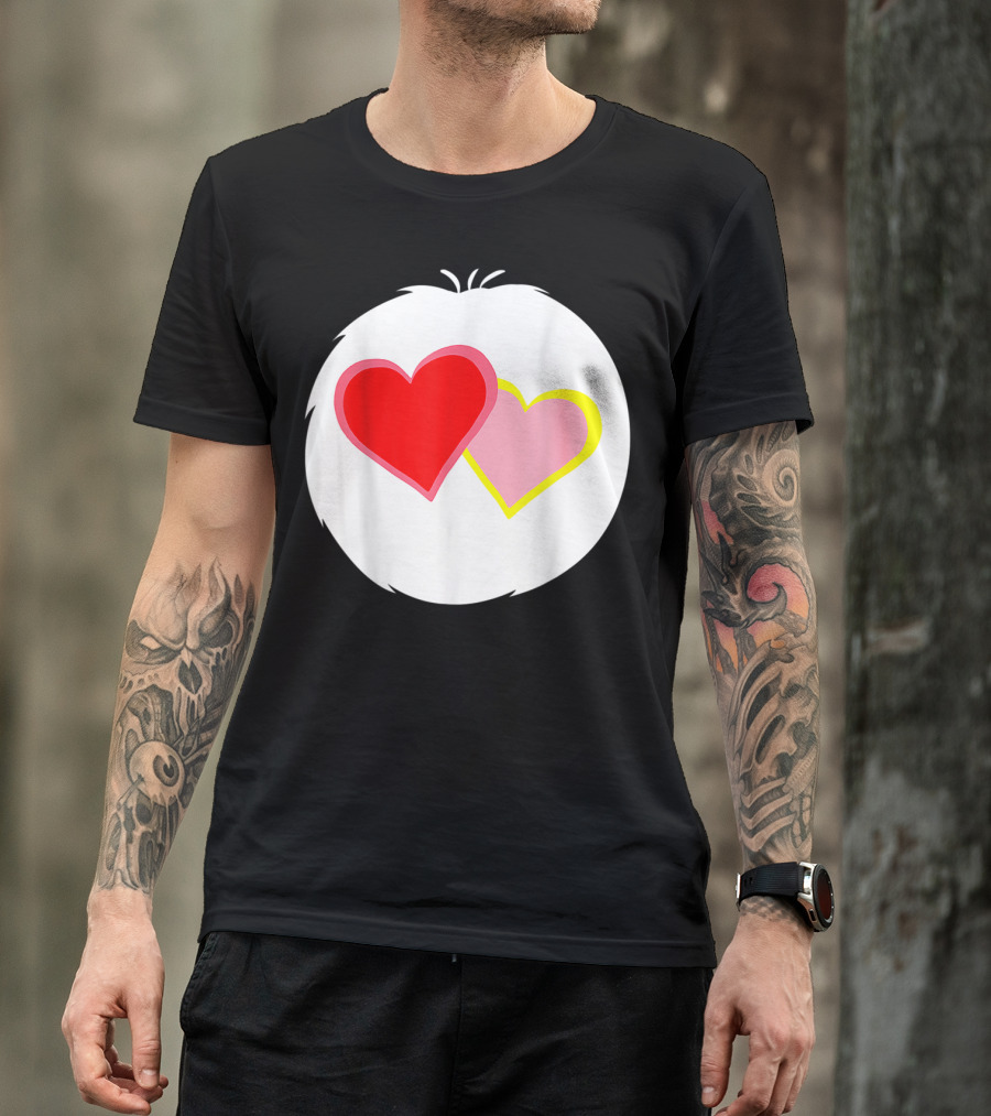 Funny Halloween Bear Costume I Love A Lot Red Pink Hearts T-Shirt