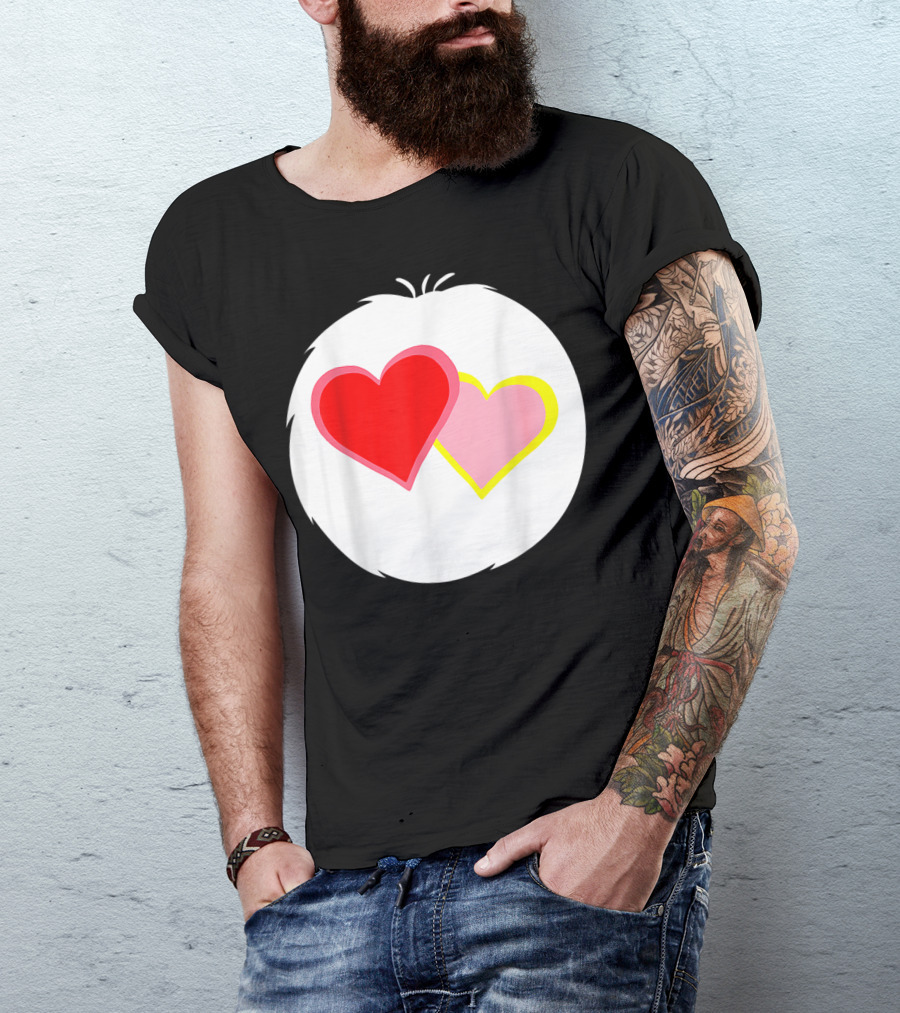 Funny Halloween Bear Costume I Love A Lot Red Pink Hearts T-Shirt