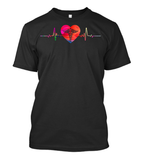 Funny Nursing Hospital Nurse Heartbeat Love T-Shirt