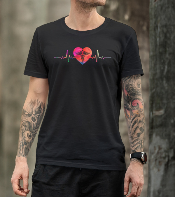 Funny Nursing Hospital Nurse Heartbeat Love T-Shirt